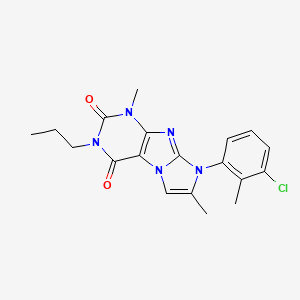 molecular formula C19H20ClN5O2 B2950680 8-(3-chloro-2-methylphenyl)-1,7-dimethyl-3-propyl-1H-imidazo[2,1-f]purine-2,4(3H,8H)-dione CAS No. 887467-49-4