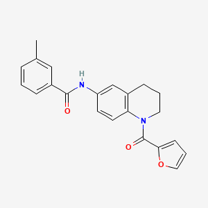 molecular formula C22H20N2O3 B2950686 N-[1-(furan-2-carbonyl)-1,2,3,4-tetrahydroquinolin-6-yl]-3-methylbenzamide CAS No. 1005292-52-3