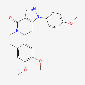 molecular formula C23H23N3O4 B2950688 2,3-dimethoxy-11-(4-methoxyphenyl)-5,11,12,12a-tetrahydropyrazolo[3',4':4,5]pyrido[2,1-a]isoquinolin-8(6H)-one CAS No. 685108-08-1