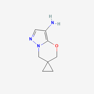 molecular formula C8H11N3O B2950690 5',7'-Dihydrospiro[cyclopropane-1,6'-pyrazolo[3,2-b][1,3]oxazine]-3'-amine CAS No. 1779129-70-2