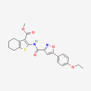 molecular formula C22H22N2O5S B2950691 Methyl 2-(5-(4-ethoxyphenyl)isoxazole-3-carboxamido)-4,5,6,7-tetrahydrobenzo[b]thiophene-3-carboxylate CAS No. 898516-11-5