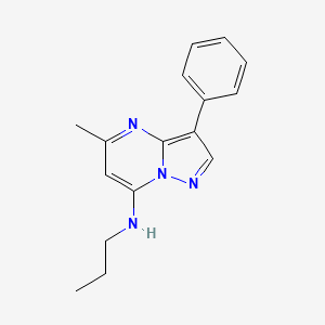 molecular formula C16H18N4 B2950695 5-methyl-3-phenyl-N-propylpyrazolo[1,5-a]pyrimidin-7-amine CAS No. 862193-80-4