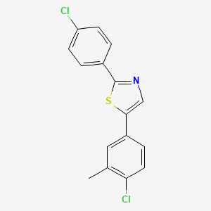 molecular formula C16H11Cl2NS B2950704 5-(4-Chloro-3-methylphenyl)-2-(4-chlorophenyl)-1,3-thiazole CAS No. 329080-48-0