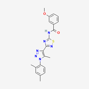 molecular formula C21H20N6O2S B2950707 N-{3-[1-(2,4-dimethylphenyl)-5-methyl-1H-1,2,3-triazol-4-yl]-1,2,4-thiadiazol-5-yl}-3-methoxybenzamide CAS No. 895118-45-3