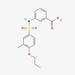 molecular formula C17H19NO5S B2950708 3-(3-Methyl-4-propoxybenzenesulfonamido)benzoic acid CAS No. 1018128-57-8