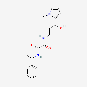 molecular formula C18H23N3O3 B2950711 N1-(3-hydroxy-3-(1-methyl-1H-pyrrol-2-yl)propyl)-N2-(1-phenylethyl)oxalamide CAS No. 1795305-43-9