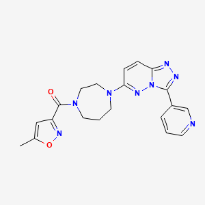 molecular formula C20H20N8O2 B2950713 (5-Methyl-1,2-oxazol-3-yl)-[4-(3-pyridin-3-yl-[1,2,4]triazolo[4,3-b]pyridazin-6-yl)-1,4-diazepan-1-yl]methanone CAS No. 2380179-25-7