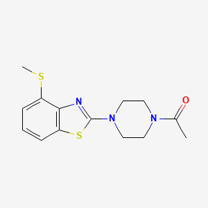 molecular formula C14H17N3OS2 B2950714 1-(4-(4-(Methylthio)benzo[d]thiazol-2-yl)piperazin-1-yl)ethanone CAS No. 923368-07-4