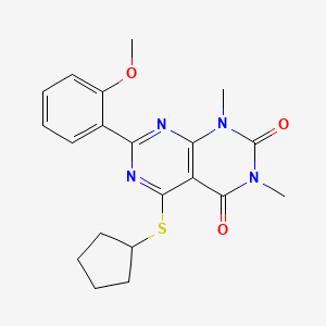 5-Cyclopentylsulfanyl-7-(2-methoxyphenyl)-1,3-dimethylpyrimido[4,5-d]pyrimidine-2,4-dione