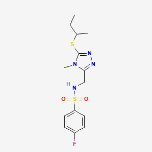 molecular formula C14H19FN4O2S2 B2950717 N-{[5-(sec-butylsulfanyl)-4-methyl-4H-1,2,4-triazol-3-yl]methyl}-4-fluorobenzenesulfonamide CAS No. 338421-75-3