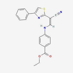 (Z)-ethyl 4-((2-cyano-2-(4-phenylthiazol-2-yl)vinyl)amino)benzoate