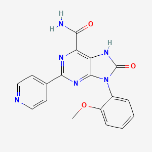 9-(2-methoxyphenyl)-8-oxo-2-pyridin-4-yl-7H-purine-6-carboxamide