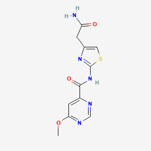 molecular formula C11H11N5O3S B2950724 N-(4-(2-amino-2-oxoethyl)thiazol-2-yl)-6-methoxypyrimidine-4-carboxamide CAS No. 2034282-58-9