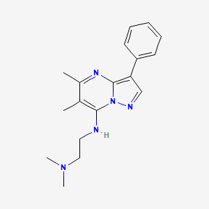 molecular formula C18H23N5 B2950729 N'-(5,6-dimethyl-3-phenylpyrazolo[1,5-a]pyrimidin-7-yl)-N,N-dimethylethane-1,2-diamine CAS No. 900885-36-1