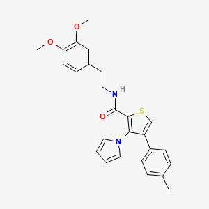 N-[2-(3,4-dimethoxyphenyl)ethyl]-4-(4-methylphenyl)-3-(1H-pyrrol-1-yl)thiophene-2-carboxamide