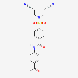 N-(4-acetylphenyl)-4-[bis(2-cyanoethyl)sulfamoyl]benzamide