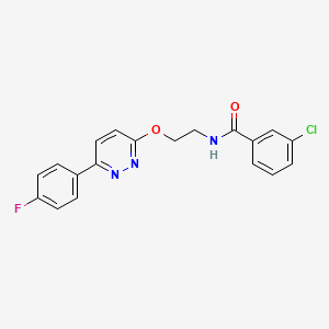 molecular formula C19H15ClFN3O2 B2950736 3-chloro-N-(2-((6-(4-fluorophenyl)pyridazin-3-yl)oxy)ethyl)benzamide CAS No. 920407-37-0