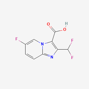 molecular formula C9H5F3N2O2 B2950742 2-(Difluoromethyl)-6-fluoroimidazo[1,2-a]pyridine-3-carboxylic acid CAS No. 2168347-64-4