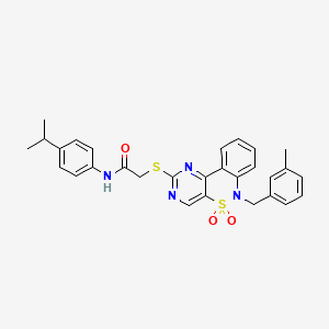 N-(4-isopropylphenyl)-2-((6-(3-methylbenzyl)-5,5-dioxido-6H-benzo[c]pyrimido[4,5-e][1,2]thiazin-2-yl)thio)acetamide
