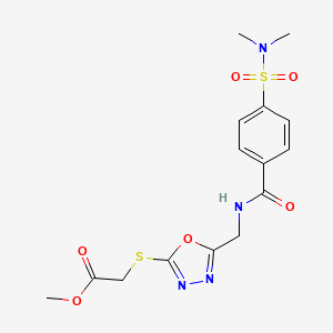 methyl 2-((5-((4-(N,N-dimethylsulfamoyl)benzamido)methyl)-1,3,4-oxadiazol-2-yl)thio)acetate