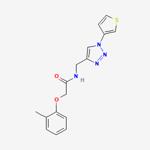 molecular formula C16H16N4O2S B2950773 N-((1-(thiophen-3-yl)-1H-1,2,3-triazol-4-yl)methyl)-2-(o-tolyloxy)acetamide CAS No. 2034232-40-9
