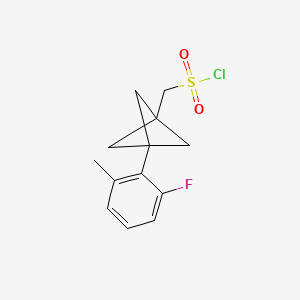 [3-(2-Fluoro-6-methylphenyl)-1-bicyclo[1.1.1]pentanyl]methanesulfonyl chloride