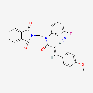 molecular formula C26H18FN3O4 B2950781 (E)-2-cyano-N-[(1,3-dioxoisoindol-2-yl)methyl]-N-(3-fluorophenyl)-3-(4-methoxyphenyl)prop-2-enamide CAS No. 325746-33-6