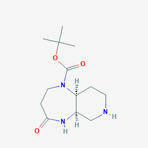 molecular formula C13H23N3O3 B2950782 Tert-butyl (5aR,9aS)-4-oxo-3,5,5a,6,7,8,9,9a-octahydro-2H-pyrido[3,4-b][1,4]diazepine-1-carboxylate CAS No. 2377005-04-2