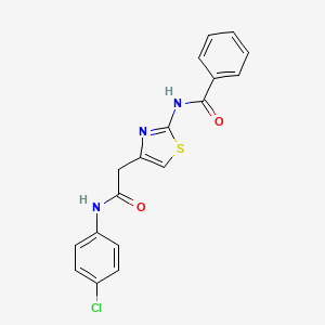 molecular formula C18H14ClN3O2S B2950783 N-(4-(2-((4-chlorophenyl)amino)-2-oxoethyl)thiazol-2-yl)benzamide CAS No. 484019-17-2