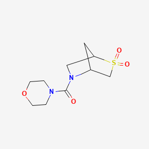 molecular formula C10H16N2O4S B2950785 (2,2-Dioxido-2-thia-5-azabicyclo[2.2.1]heptan-5-yl)(morpholino)methanone CAS No. 2034610-89-2