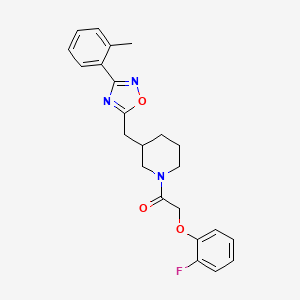2-(2-Fluorophenoxy)-1-(3-((3-(o-tolyl)-1,2,4-oxadiazol-5-yl)methyl)piperidin-1-yl)ethanone