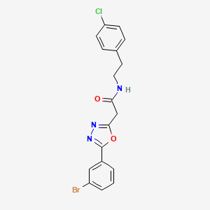 molecular formula C18H15BrClN3O2 B2950789 2-(5-(3-bromophenyl)-1,3,4-oxadiazol-2-yl)-N-(4-chlorophenethyl)acetamide CAS No. 1251688-37-5