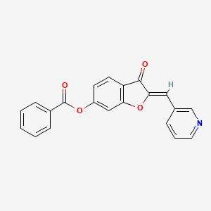 molecular formula C21H13NO4 B2950791 (Z)-3-oxo-2-(pyridin-3-ylmethylene)-2,3-dihydrobenzofuran-6-yl benzoate CAS No. 622361-35-7