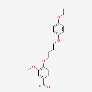 molecular formula C20H24O5 B2950792 4-[4-(4-Ethoxyphenoxy)butoxy]-3-methoxybenzaldehyde CAS No. 428465-11-6