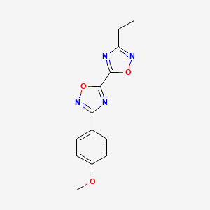 molecular formula C13H12N4O3 B2950796 3-Ethyl-3'-(4-methoxyphenyl)-5,5'-bi-1,2,4-oxadiazole CAS No. 1775480-91-5