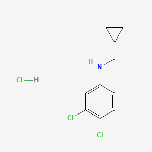 molecular formula C10H12Cl3N B2950797 Cyclopropylmethyl-(3,4-dichlorophenyl)amine hydrochloride CAS No. 2138564-14-2