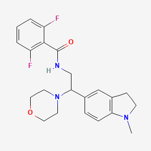 molecular formula C22H25F2N3O2 B2950806 2,6-difluoro-N-(2-(1-methylindolin-5-yl)-2-morpholinoethyl)benzamide CAS No. 922033-86-1