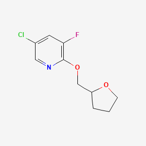 molecular formula C10H11ClFNO2 B2950808 5-Chloro-3-fluoro-2-[(oxolan-2-yl)methoxy]pyridine CAS No. 1503770-91-9