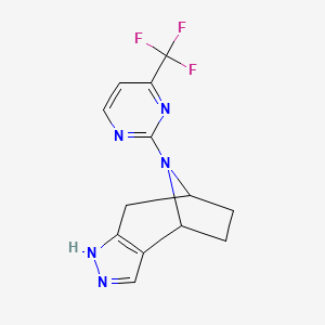 molecular formula C13H12F3N5 B2950817 11-[4-(Trifluoromethyl)pyrimidin-2-yl]-4,5,11-triazatricyclo[6.2.1.02,6]undeca-2(6),3-diene CAS No. 2380145-65-1