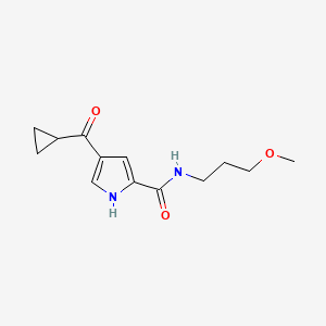 molecular formula C13H18N2O3 B2950823 4-(cyclopropylcarbonyl)-N-(3-methoxypropyl)-1H-pyrrole-2-carboxamide CAS No. 477848-71-8