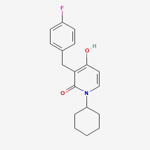 molecular formula C18H20FNO2 B2950824 1-cyclohexyl-3-(4-fluorobenzyl)-4-hydroxy-2(1H)-pyridinone CAS No. 303988-39-8