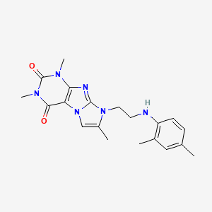 molecular formula C20H24N6O2 B2950825 6-[2-(2,4-Dimethylanilino)ethyl]-2,4,7-trimethylpurino[7,8-a]imidazole-1,3-dione CAS No. 923685-09-0