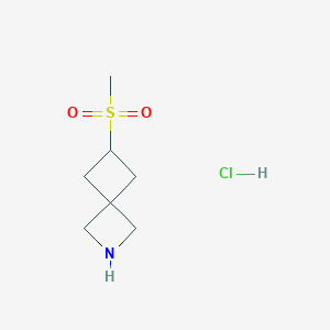 molecular formula C7H14ClNO2S B2950828 6-Methylsulfonyl-2-azaspiro[3.3]heptane;hydrochloride CAS No. 2309447-70-7