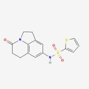 molecular formula C15H14N2O3S2 B2950835 N-(4-oxo-2,4,5,6-tetrahydro-1H-pyrrolo[3,2,1-ij]quinolin-8-yl)thiophene-2-sulfonamide CAS No. 903274-08-8