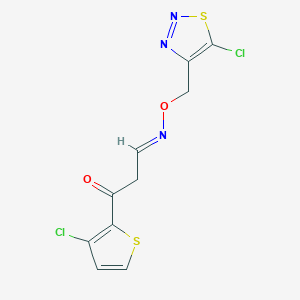 (3E)-3-{[(5-chloro-1,2,3-thiadiazol-4-yl)methoxy]imino}-1-(3-chlorothiophen-2-yl)propan-1-one