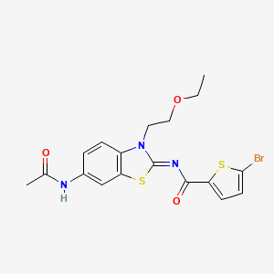 molecular formula C18H18BrN3O3S2 B2950837 (Z)-N-(6-acetamido-3-(2-ethoxyethyl)benzo[d]thiazol-2(3H)-ylidene)-5-bromothiophene-2-carboxamide CAS No. 865174-08-9