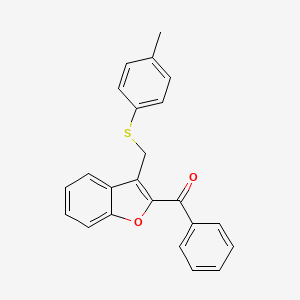 molecular formula C23H18O2S B2950838 (3-{[(4-Methylphenyl)sulfanyl]methyl}-1-benzofuran-2-yl)(phenyl)methanone CAS No. 338423-82-8