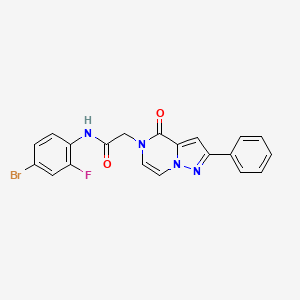 molecular formula C20H14BrFN4O2 B2950846 N-(4-bromo-2-fluorophenyl)-2-(4-oxo-2-phenylpyrazolo[1,5-a]pyrazin-5(4H)-yl)acetamide CAS No. 941963-23-1