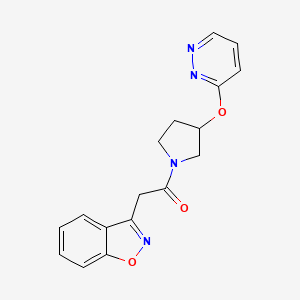 molecular formula C17H16N4O3 B2950849 2-(Benzo[d]isoxazol-3-yl)-1-(3-(pyridazin-3-yloxy)pyrrolidin-1-yl)ethanone CAS No. 2034279-37-1