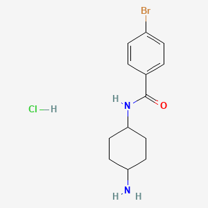 molecular formula C13H18BrClN2O B2950855 N-[(1R*,4R*)-4-Aminocyclohexyl]-4-bromobenzamide hydrochloride CAS No. 1286272-78-3